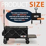 Overmont 100L Camping Trolley - 220LBS Capacity, Collapsible Wagon, Black view 6