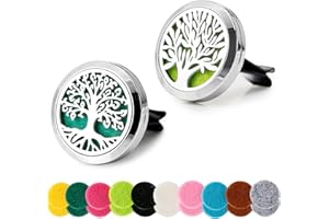 2PCS Ling-Luo Car Aromatherapy Essential Oil Diffuser,30mm Stainless Steel Aromatherapy Essential Oil Diffuser Car Clip with 