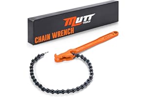 AMERICAN MUTT TOOLS Mutt Tools 12 Inch Chain Wrench – Fits 1-1/2” to 6” Pipes and Filters - Chain Oil Filter Wrench for Heavy Duty Jobs