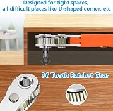 OSDUE Mini Right Angle Ratchet Screwdriver Set with 1/4 Inch Drive view 4