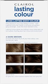 Clairol Lasting Colour Permanent Hair Dye 4 Dark Brown Grey Coverage view 3