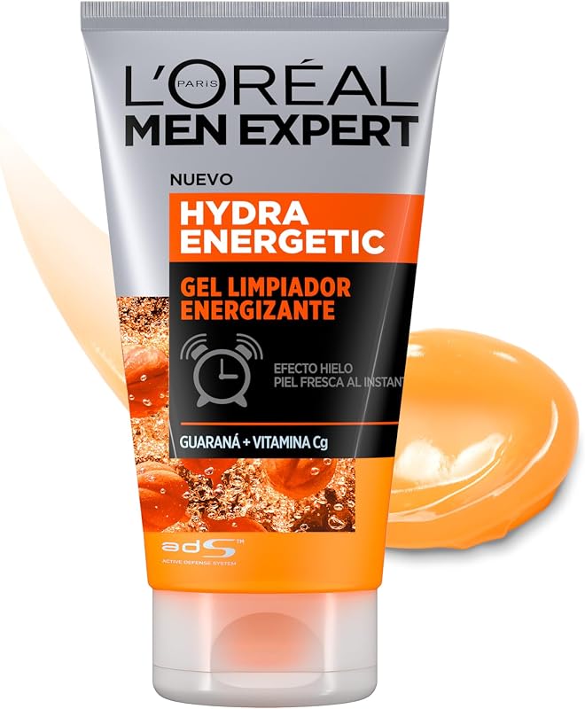 Men Expert Detergente Viso Energizzante in Gel Hydra Energetic, Deterge, Energizza, Risveglia Immediatamente la Pelle, con Estratto di Guaranà e Vitamina C, 100 ml — foto 1 di 3