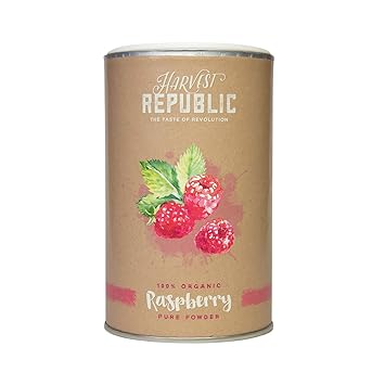 Natürliches Fruchtpulver Himbeeren Bio Gefriergetrocknet I Bio Fruchtpulver für Smoothie, Shakes & Quark I 100% pures Himbeer