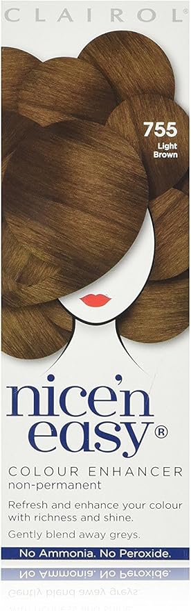 Clairol Nice N Easy Non Permanent Hair Colour Enhancer 755 Light Brown No Ammonia No Peroxide Amazon Co Uk Health Personal Care