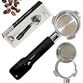 Espresso Portafilter 54mm Bottomless - Compatible with Breville Duo-temp, Infuser, Bambino, Barista Express, Barista Touch, and Barista Pro Espresso - Stainless Steel Filter Basked Included
