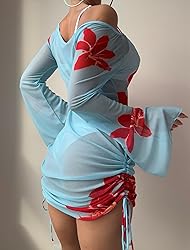 ZAFUL Womens Swimsuit Cover Up Dress Off Shoulder