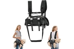 Colewin Dog Lift Harness,Outdoor 15-23lbs Dog's Lift Sling Carrier,Adjustable Emergency Dogs Carrying Harness for Spine Protection(Black L)