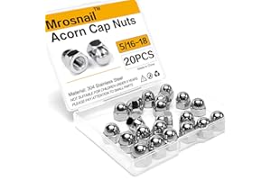 Mrosnail 5/16-18 Acorn Nuts Kit - 20PCS, 304 Stainless Steel, Metric Hex Cap Nut Assortment, Dome Head for Indoor & Outdoor Use