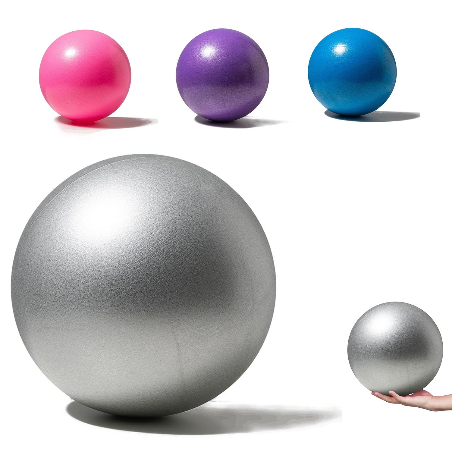 Pilates Ball Exercise Ball Core Fitness Bender Yoga Balance Stability Fitness Ballet Physical Therapy Anti Burst Birthing Ball Birth Recovery Plan (gray)