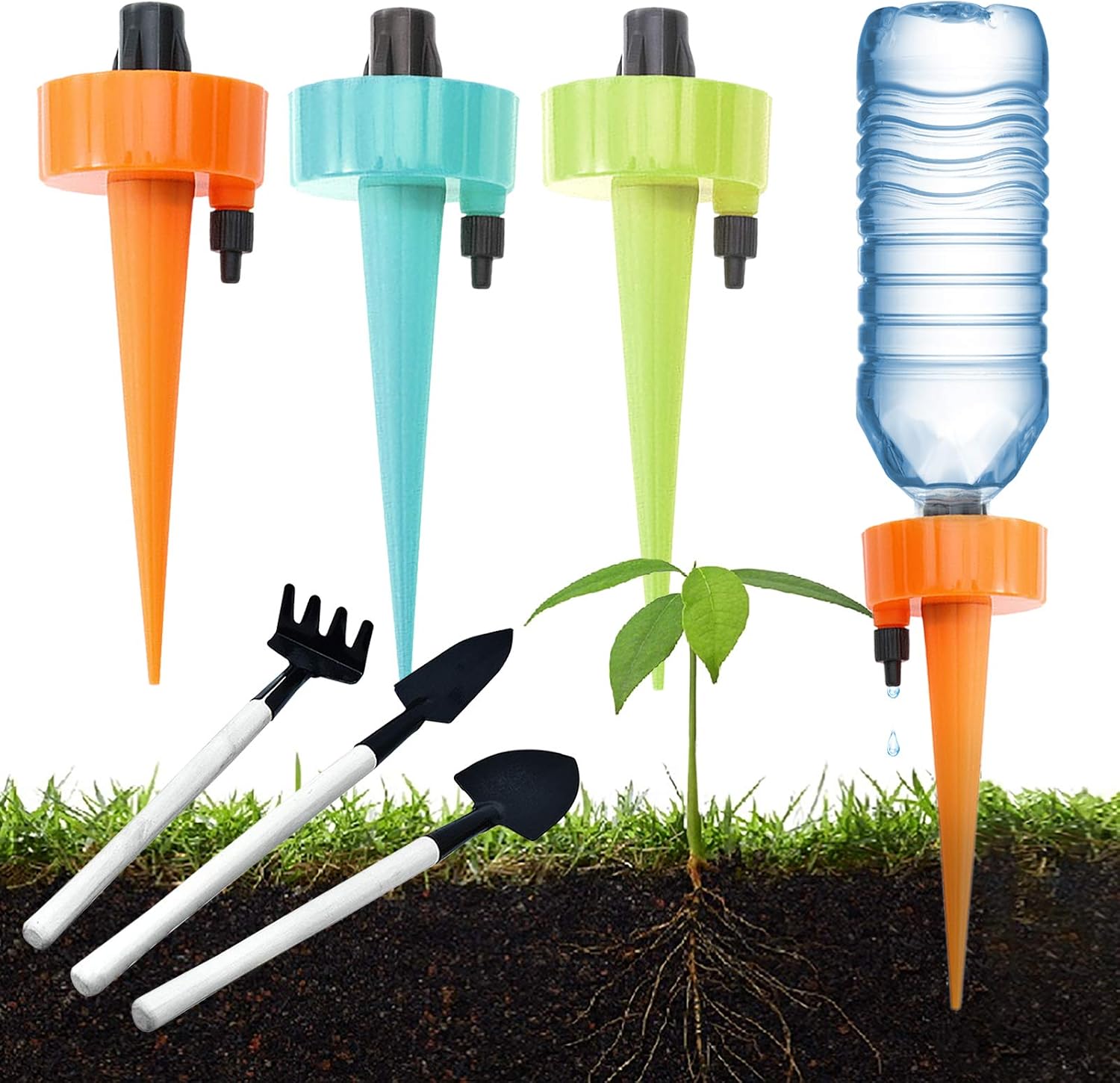 20 Pezzi Irrigazione A Goccia Automatica Con Bottiglia Per Vasi Di Fiori E Bonsai - Kit Completo Da Terrazzo