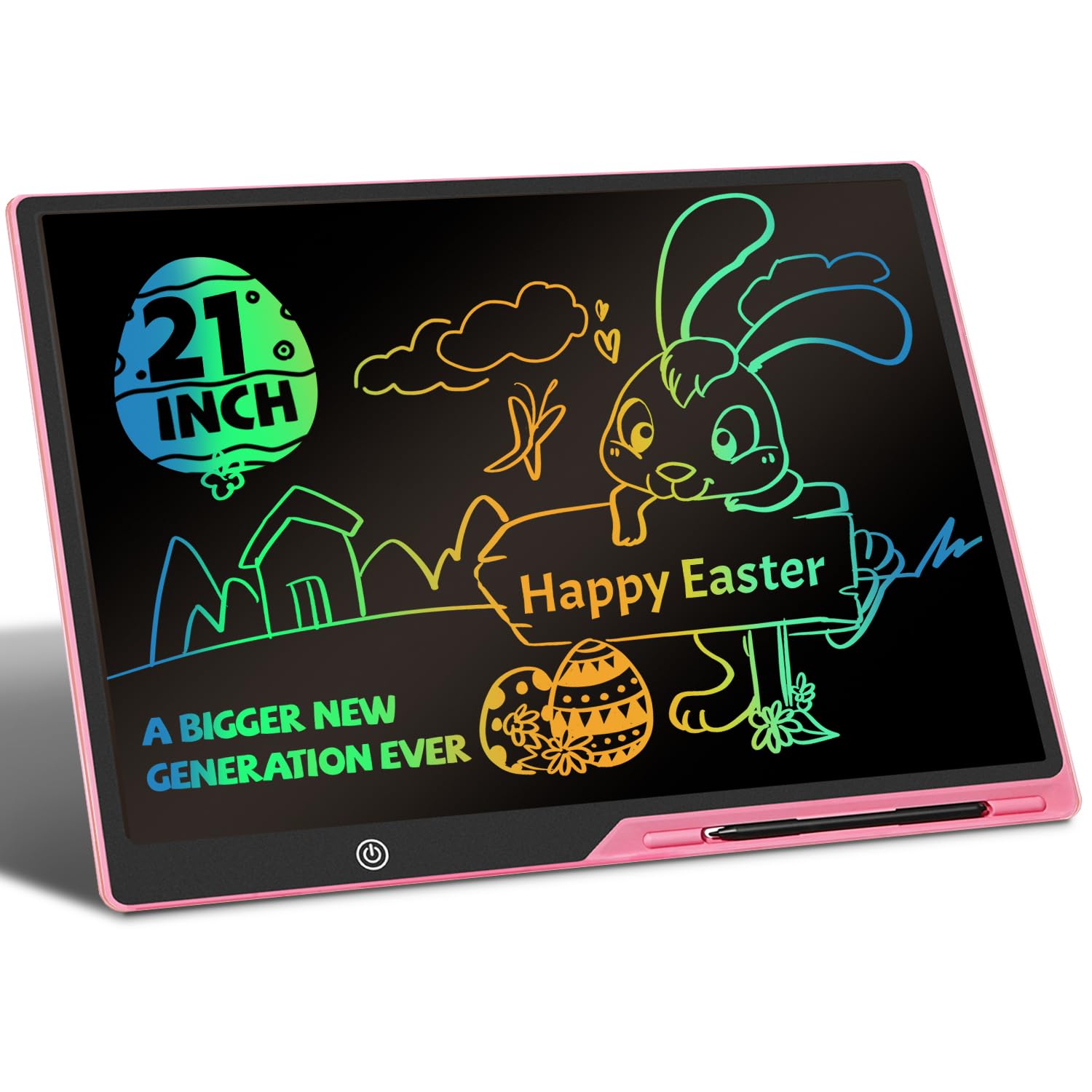 LCD Writing Board for Kids 21 Inch,Rechargeable Drawing Board Magic Board Drawing Board Kids 3+ Years, Birthday Toys for 3 4 5 6 7 8 Girls Boys (Pink, 21 Inch)