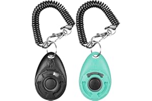 Dogs Clicker, [2 Pcs] Diyife Clickers for Dog Training with Wrist Strap Clicker Training for Dog Puppy Cat(Black&Green)
