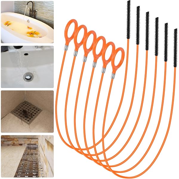 Amazon Basics Drain Brush Flexible Drain Unblocker - Plug Hole Hair ...