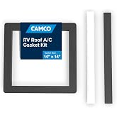 Camco 14-Inch x 14-Inch Camper Roof A/C Gasket Kit | Features a Waterproof Compression Seal, Self-Adhesive Picture Frame Gasket, and Self-Adhesive Leveling Pads (25071)