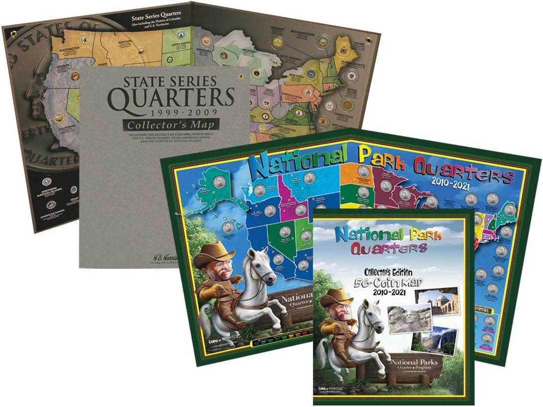Coins of America Quarter Map Combo Pack: State and National Parks for Kids
