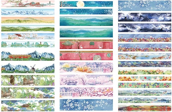 Vikenner 3 Piezas Paisaje Bullet Journal Stickers DIY Scrapbooking