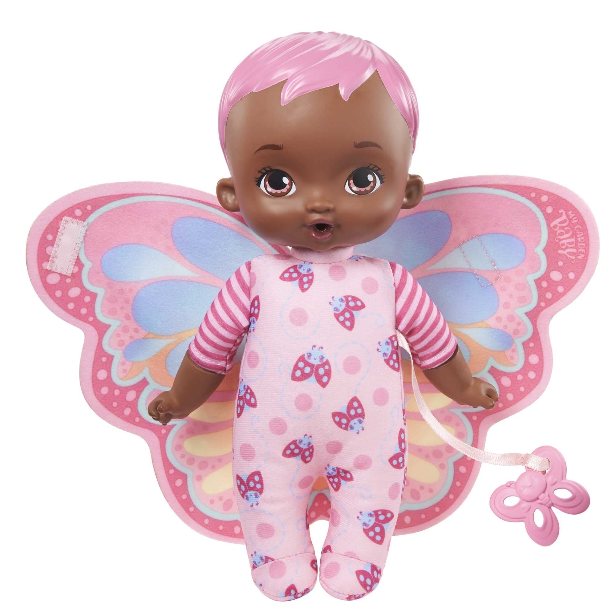 My Garden Baby HBH40​ My First Baby Butterfly Doll (23-cm / 9-in), Soft Body with Plush Wings, Pink, Great Gift for Kids Ages 18M+, Rose