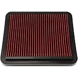 DNA Motoring AFPN-013-RD Clean Air Washable Drop In Panel Air Filter Enhance Engine Performance Power & Acceleration Improve [Compatible with 05-12 Chevy Equinox Malibu]