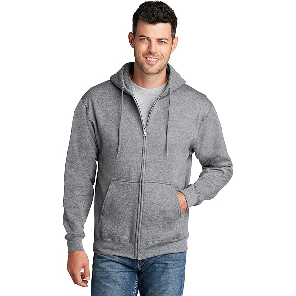 Port & Company - Core Fleece Full-Zip Hooded Sweatshirt S Ash at