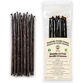 12 Large Vanilla Beans Bulk For Making Vanilla Extract Grade A - NON-GMO Fresh Pods, "6-9" Inches, Perfrect for Homemade Extract, Cooking, and Brewing