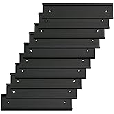 10 Pack 2” x 10” Aluminum Name Plate Holders for Door or Wall, Office Wall Mount Name Plate Holder with Textured Design and Double Sided Tape, for Office, Business, Meeting Room (Black)