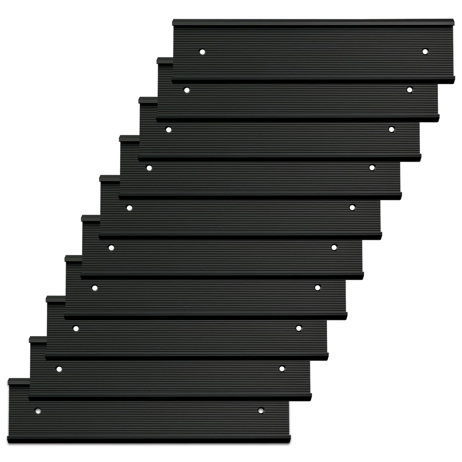 Photo 1 of 10 Pack 2” x 10” Aluminum Name Plate Holders for Door or Wall, Office Wall Mount Name Plate Holder with Textured Design and Double Sided Tape, for Office, Business, Meeting Room (Black)