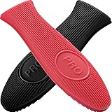 Cbiumpro Cast Iron Handle Cover, 2 Pack Extra-Thick Silicone Heat Resistant Pot Holder Sleeve Cast Iron Skillet Handle Covers