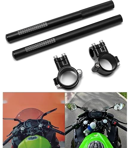 Position Conduite Agressive Guidon Aluminium CNC Kawasaki Ninja 650 2017-2025 - Position Plus Basse Et Agressive Guidon Clip-on Kawasaki Ninja 650 Aluminium CNC