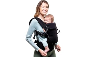 Beco Gemini Baby Carrier from Newborn to Toddler - Certified Ergonomic Newborn Baby Carrier for Infants and Children of 7-35 lbs - M Shape, Adjustable Seat, 100% Organic Cotton (Metro Black)