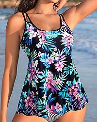 Womens Flowy Tankini Tops Only - Modest Bathing