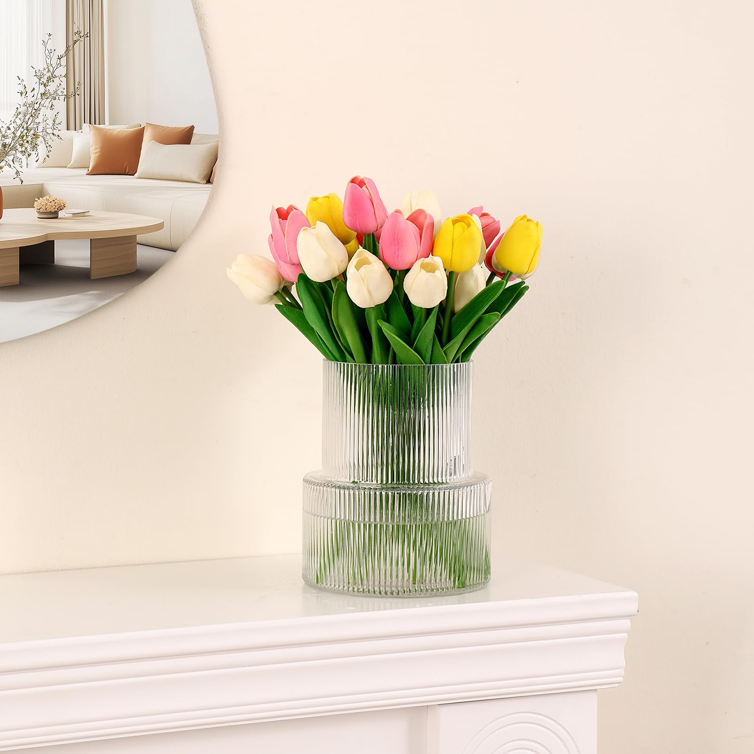 YANWE1 Clear Glass Vase