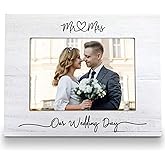 FLDAS Wedding Engagement Engaged Picture Frame 8x10, Engagement Picture Frame, Mr and Mrs Our Wedding Day Photo Frames for Couples, Gifts for Newly Engaged Couple, Wedding Couples Photo Frame 5X7