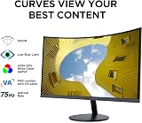 KOORUI 27 Inch Curved FHD 1080P 75Hz Monitor HDMI VGA Tilt Eye Care Black view 3