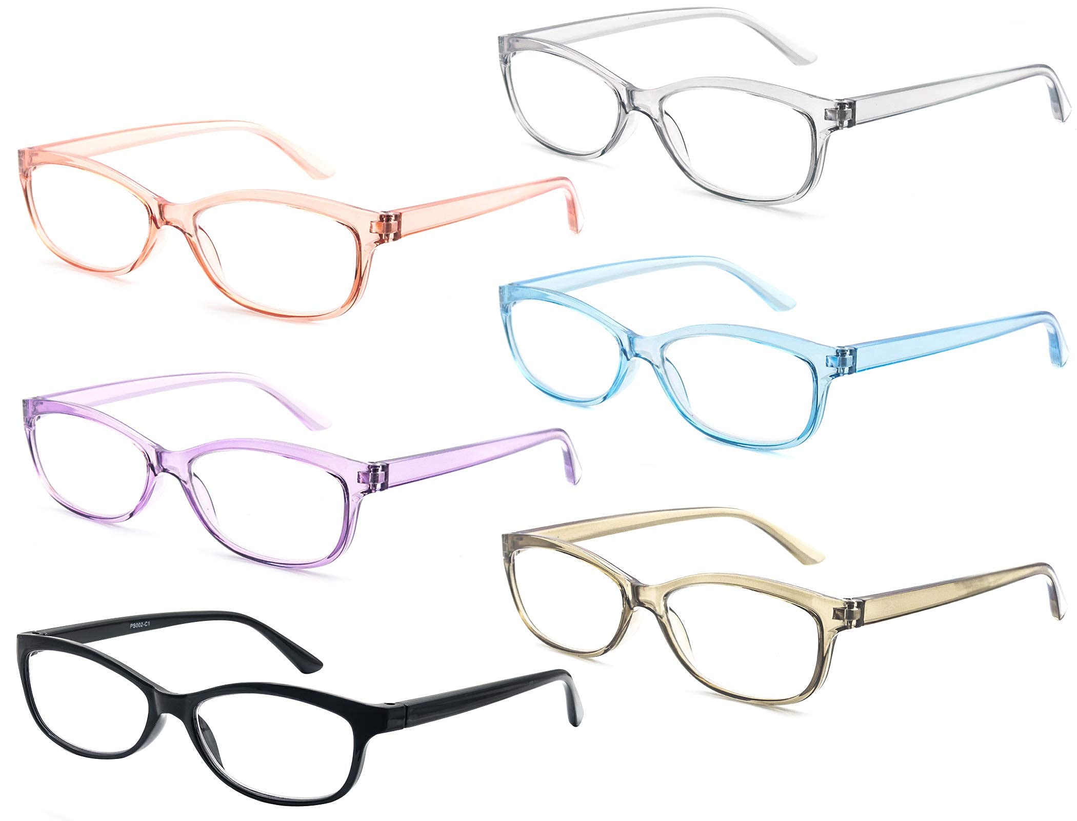 CAWINT 6 Pairs Reading Glasses for Women,Readers Glasses,Retro Cat-Eye Frame,Women's Eyeglasses Lightweight Comfortable with Glasses Cloth,Mix Color