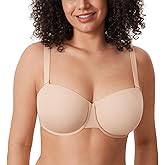 DELIMIRA Women's Inbarely Plus Balconette Bra Plus Size Full Coverage Seamless Unlined Underwire Bras