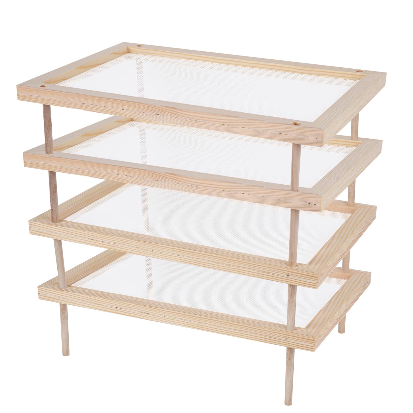 Photo 1 of Yiephiot  Drying Rack, Wooden Herb Drying Rack, Herb Drying Storage with 2 layer herb drying rack for drying pasta flowers plant specimens and more(4 packs)