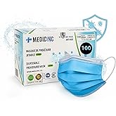 Medicinc 4-Ply Disposable Masks -| Breathable Face Mask with Soft Ear Loops and Nose Wire | Lightweight and Comfortable Fit