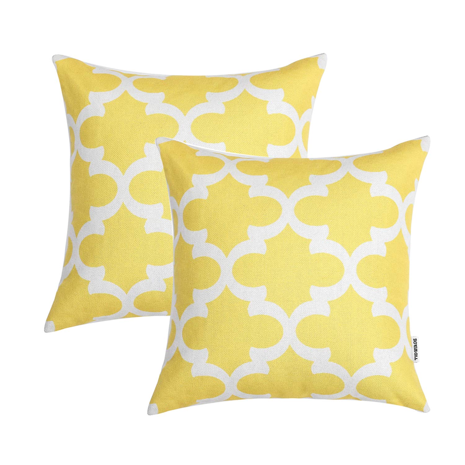 TIDWIACE® Yellow Cushion Cover Decorative Square Throw Pillow Cases for