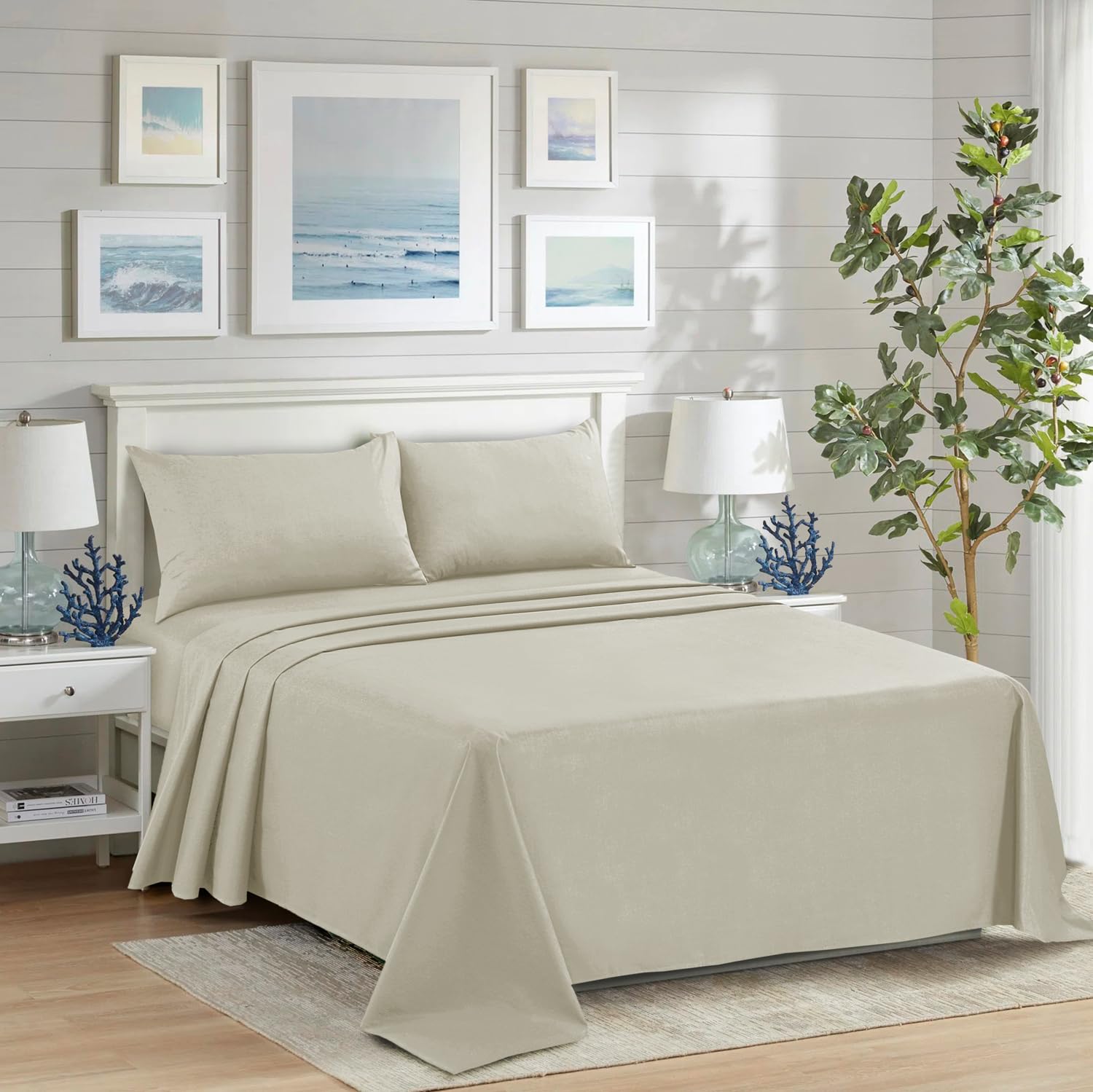 CHARKHAH Polycotton Flat Sheets with Single Double King Size Bed Ultra Soft Plain Top Sheet Dyed in Trendy Colors Hotel Collection Sheets Ideal for Winter & Summer Bedding (Mocha, King)