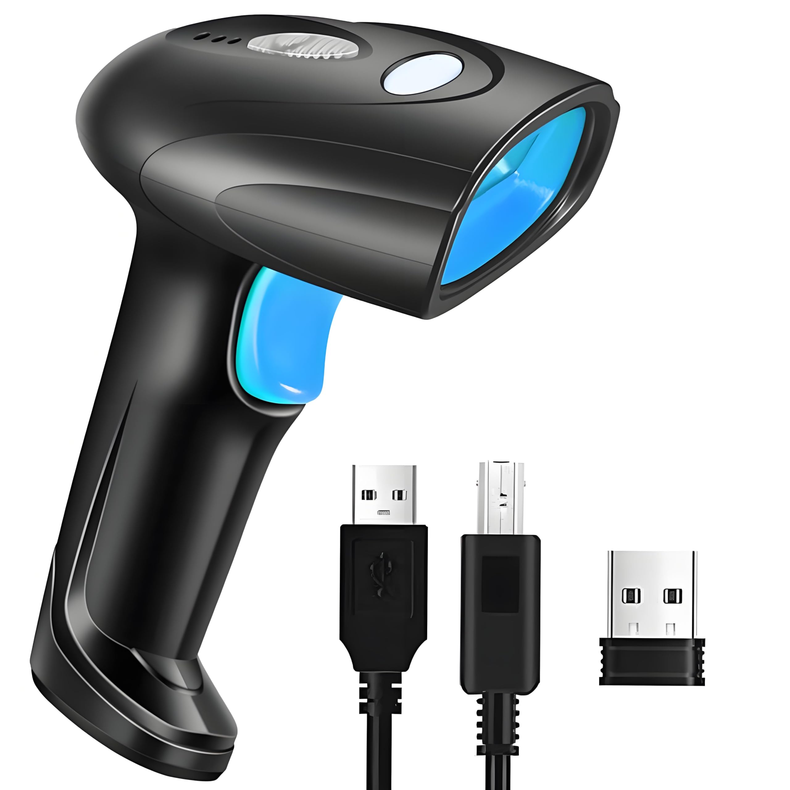 Photo 1 of 1D Handheld Barcode Scanner – Wireless Range Up to 328ft, Perfect for Retail, Warehouse, and Office Use