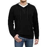 Susclude Men's Hooded Sweaters Long Sleeve Knitted Pullover Sweater Basic Casual Comfy Hoodies for Men with Kanga Pocket