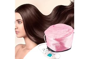 LIARTY Electric Hair Steamer Cap, Hair Care Hat Heating Cap with 2 Mode Temperature Control, Removable Washable Hair Cap for Hair Spa Home Thermal (Pink)