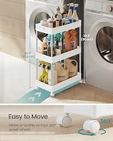 SONGMICS 3-Tier Storage Trolley 360° Wheels Cloud White KSC009W01 view 6