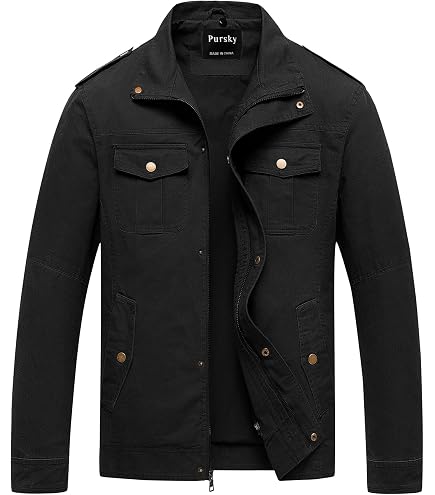 WenVen Men's Military Casual Cotton Ranch Jacket Outwear (Army
