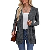 Women's Lightweight Cardigan Long Sleeve Open Front Casual Cardigans with Pockets