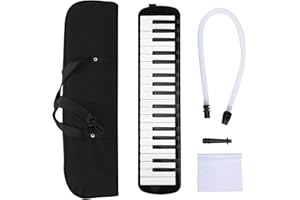 37 Keys Melodica Air Piano Keyboard Pianica Wind Musical Instrument for Beginner Professional Training(black)