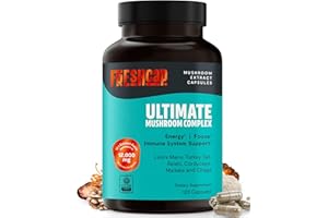 FreshCap Mushrooms Ultimate Mushroom Supplement 12,000mg - Mushroom Complex Capsules, Organic Supplement Ayurveda (120 Capsules)