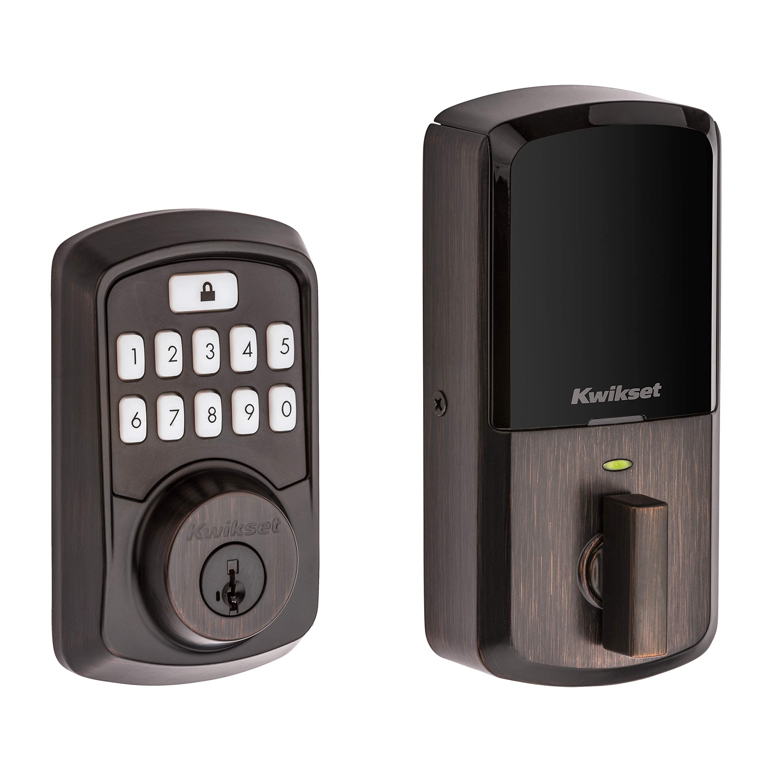 Photo 1 of Kwikset 99420-002 Aura Bluetooth Programmable Keypad Door Lock Deadbolt Featuring SmartKey Security, Venetian Bronze