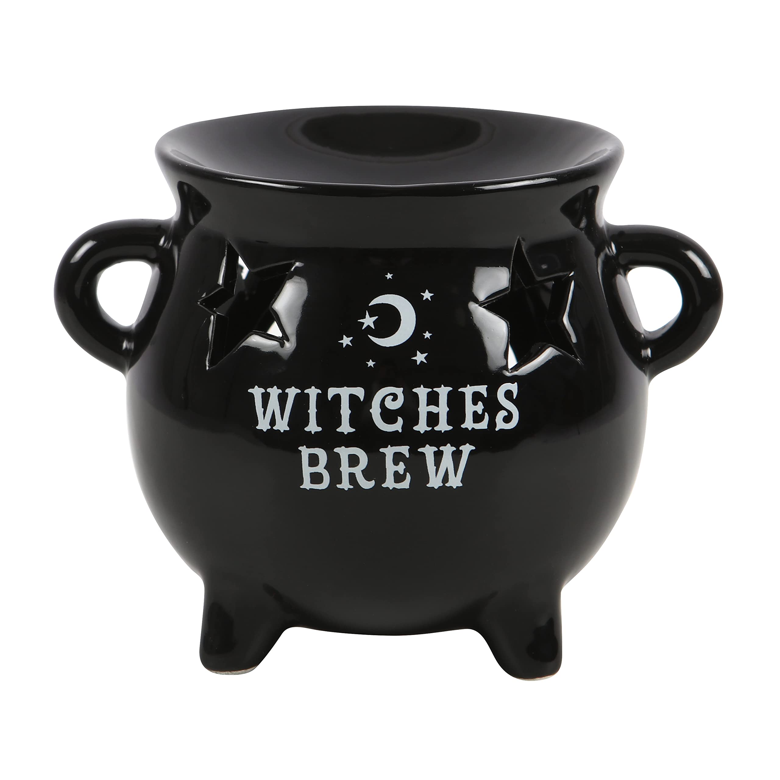 Mydealsaver Black Cauldron Oil Burner Tealight Candle Holder with cut-out star great gift idea for anyone with an interest in witchcraft or wizardry