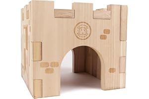 GuineaDad Guinea Pig Hideout & House – Wooden Hideaway Bed, Hut & Furniture for Small Pets | Cozy Guinea Pig Hidey with Natural Design & Accessorie
